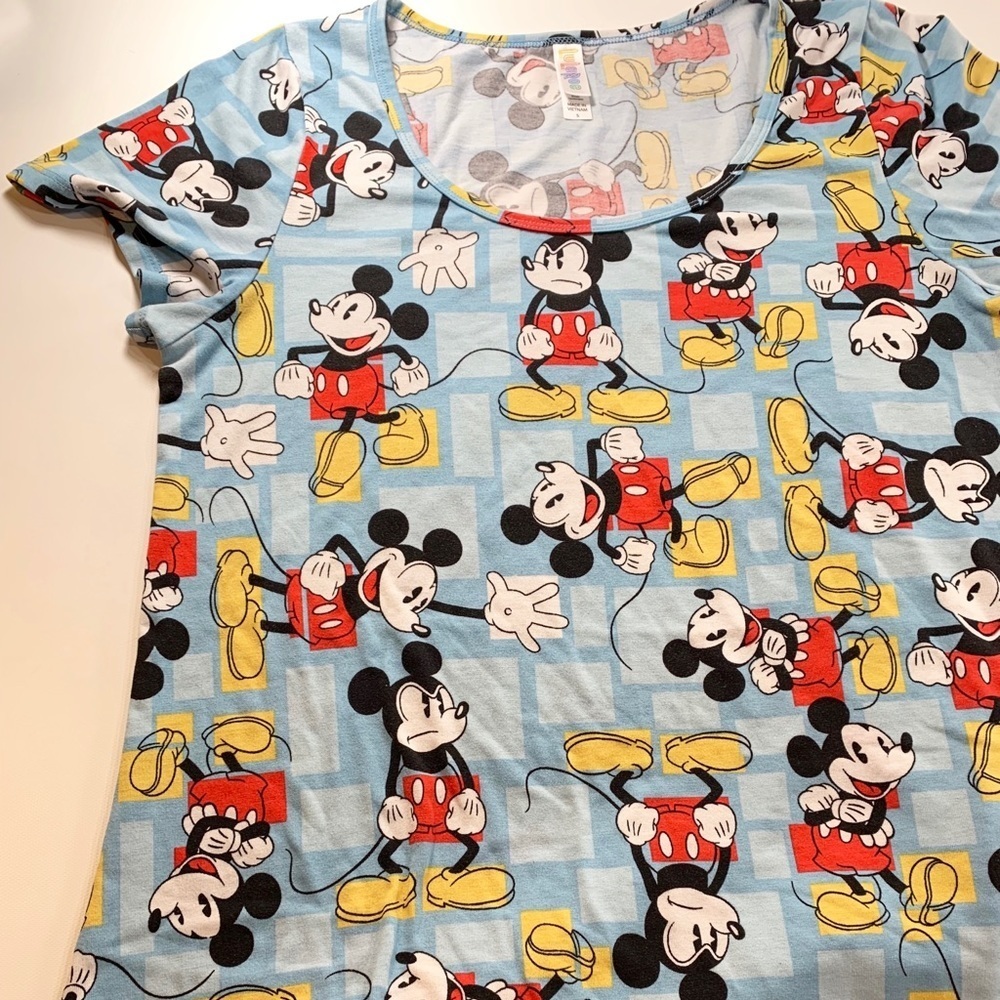 LulaRoe Disney Collection Mickey Mouse Print Small Classic Baby Blue Disney - Picture 7 of 7